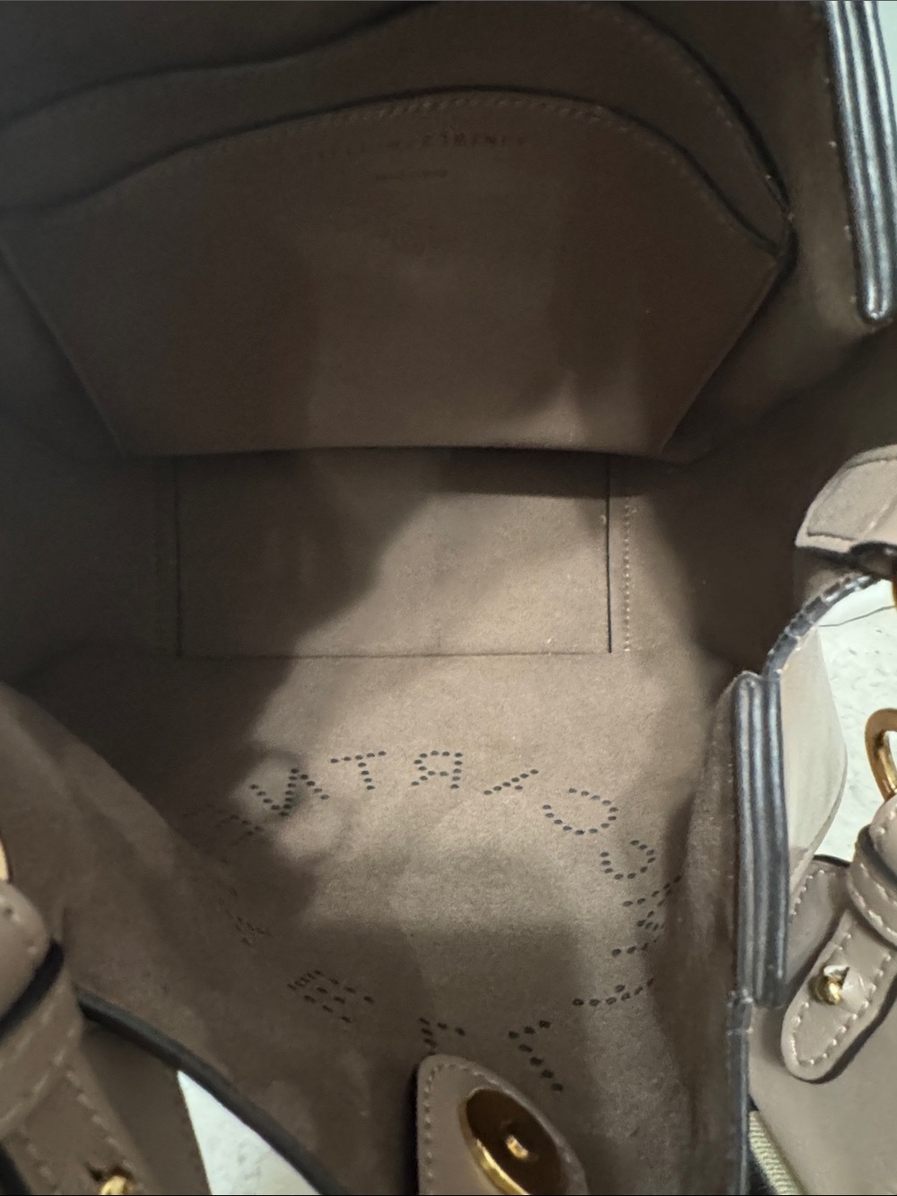 Stella McCartney Taupe Vegan Leather Tote with Branded guitars crossbody Strap - Picture 3 of 8